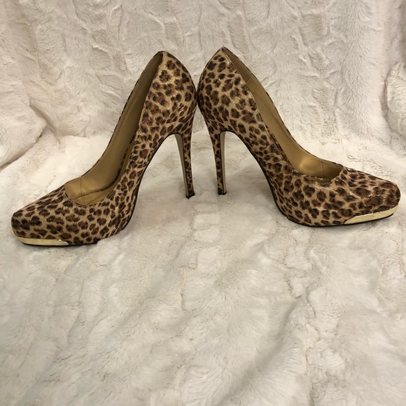 Leopard Print Glitter Heels - Picture 4 of 8